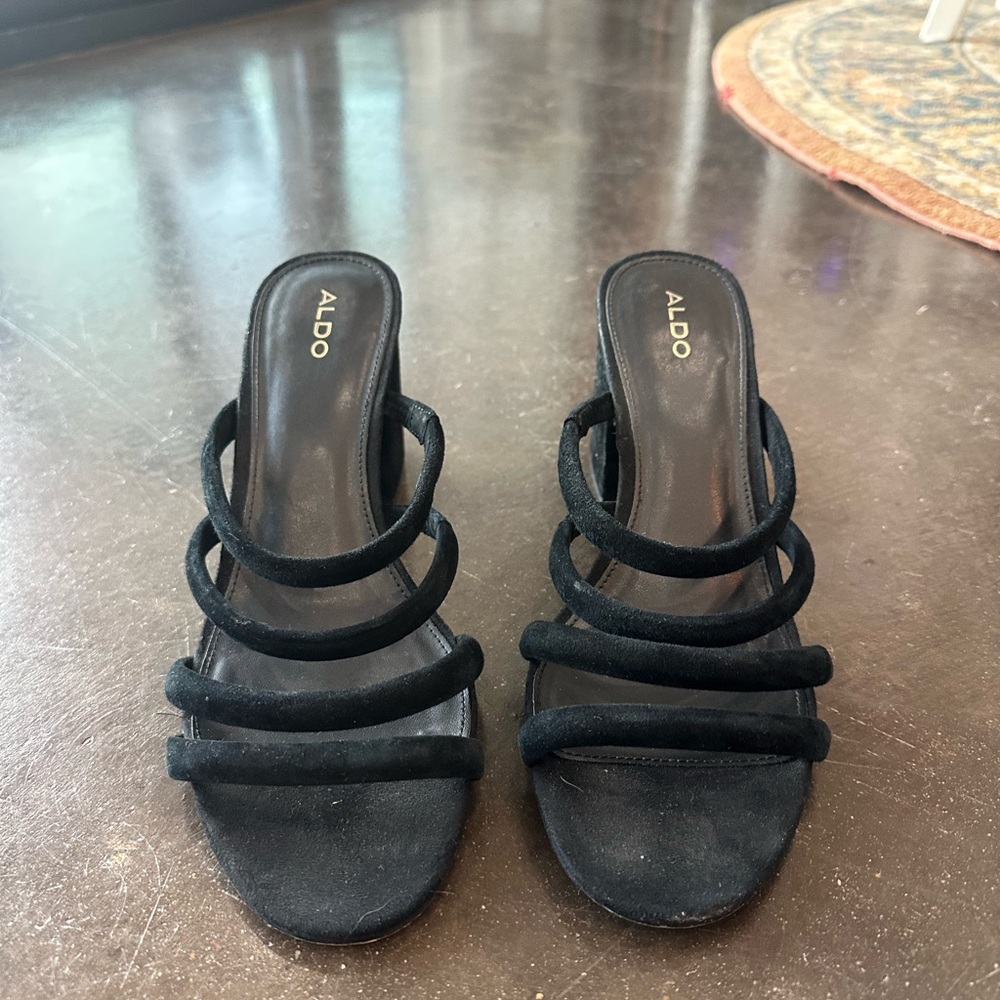 ALDO Black Strappy Block Sandals